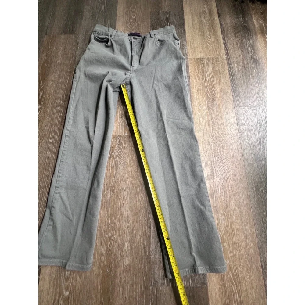 Gloria Vanderbilt Amanda Jeans Women 14 Green Excellent High Rise Tapered Leg